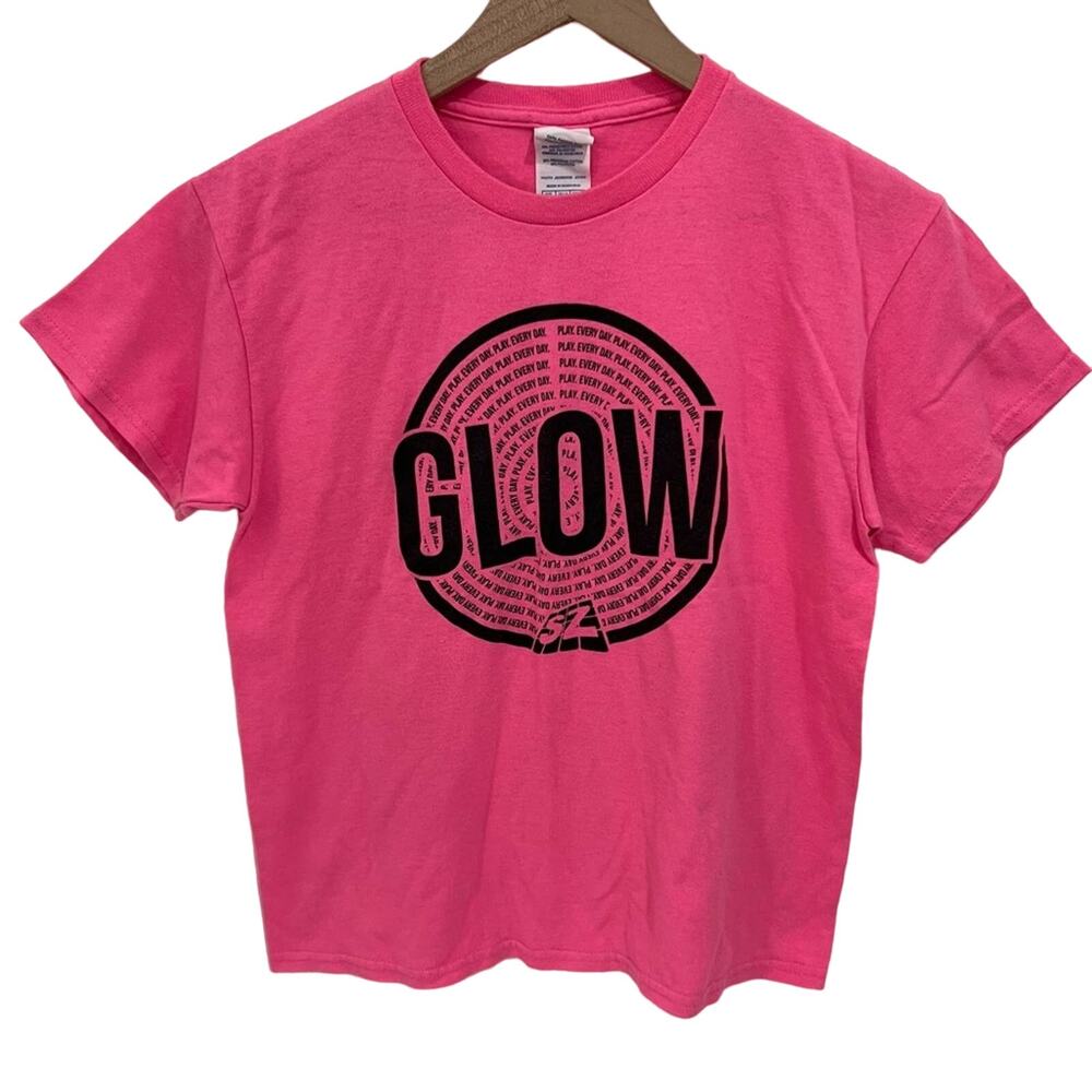 SkyZone Neon Pink Glow Party T Shirt Size Youth Large